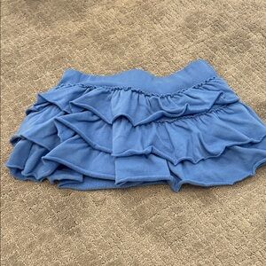 Katie J NYC Blue Ruffled Mini Skirt